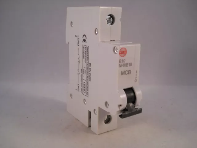 Wylex MCB 10 Amp Single Pole Circuit Breaker Type B 10A NHX NHXB10