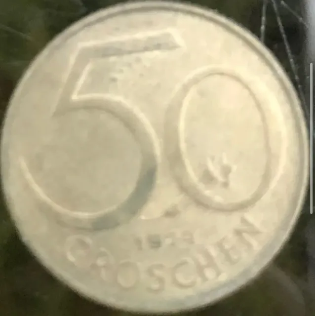 50 Groschen 1974 coin Austria Europe EU vintage obsolete currency excellent cond