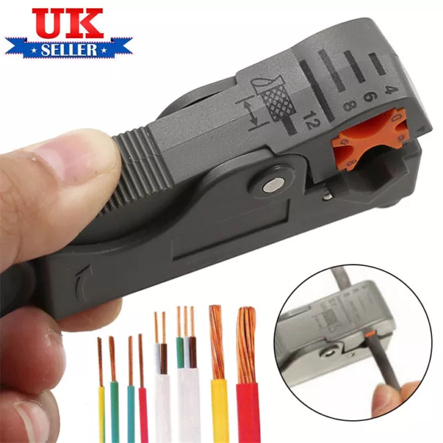 Rotary Coaxial Coax Cable Cutter Stripper Tool for RG58 RG6 RG59 UK Stock