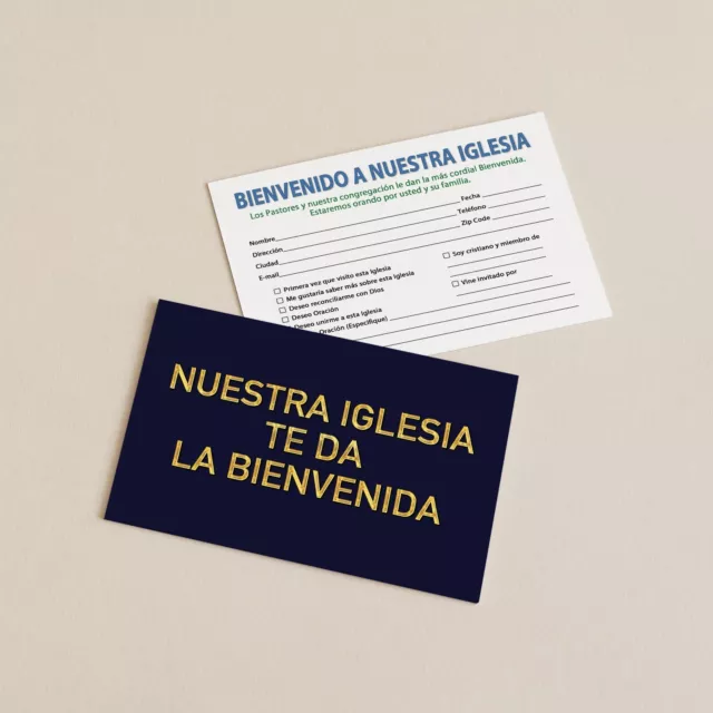 Tarjetas de Bienvenida para Iglesias / Paquete de 50, Tratados Cristianos 