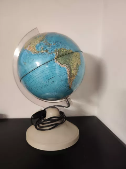 Mappamondo Vintage Illuminato Modernariato Didattica