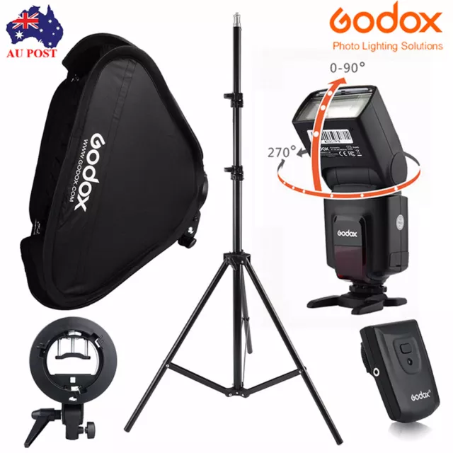 Godox TT520II Flash Light + Trigger 60cm Softbox S-Type Bracket Light Stand Kits