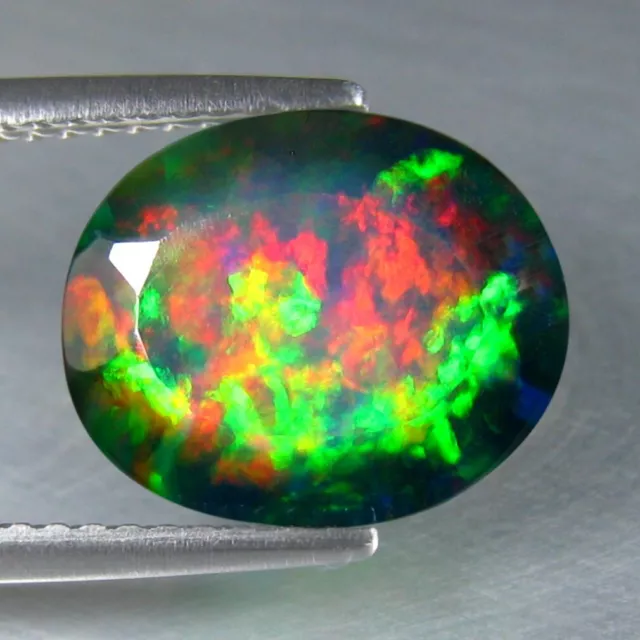 2.54 Cts  11X9 Mm Dazzling Multi-Color Sparkling 100% Natural Welo Black Opal