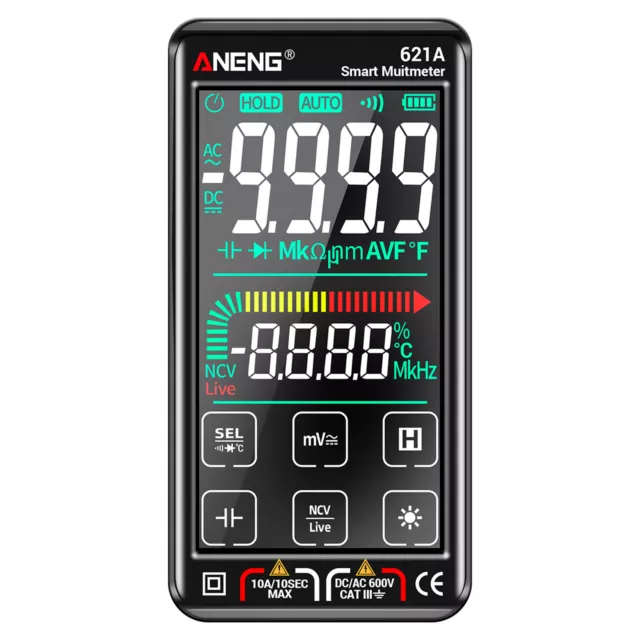 621A Touchscreen Intelligentes Digitalmultimeter 9999 Zählt Auto R2C7