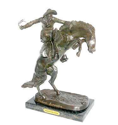 FREDERIC REMINGTON "Bronco Buster" Great Bronze Sculpture Signed. Realism
