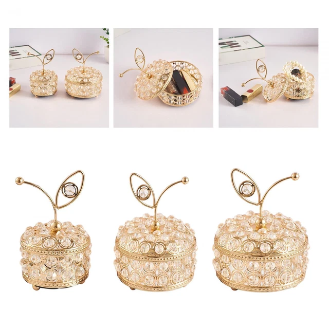 Boîte à bijoux en cristal Boîte de rangement pour organisateur de bibelots
