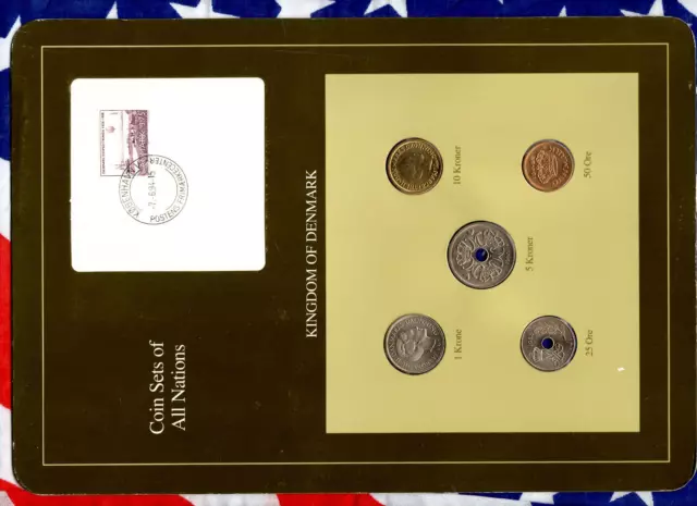 Coin Sets of All Nations Denmark 1988 - 1990 UNC 10 Kroner 1989 5 Kroner 1990