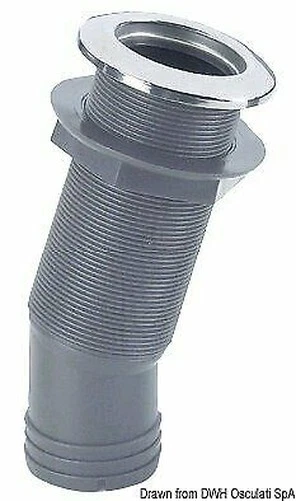 Échappement Tête Inoxydable 15° 38 MM X 2 1/4 Marque Osculati 17.329.06