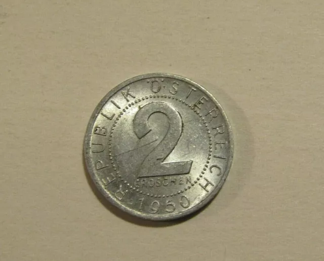 Austria 1950 2 Groschen Au Coin