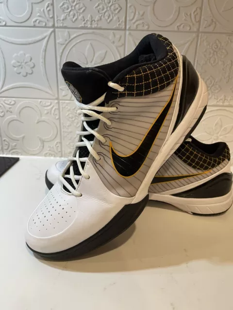 NIKE ZOOM KOBE 4 IV Del Sol 4 AV354187 101 White Black Yellow Size 15. 2009 240.35 PicClick UK