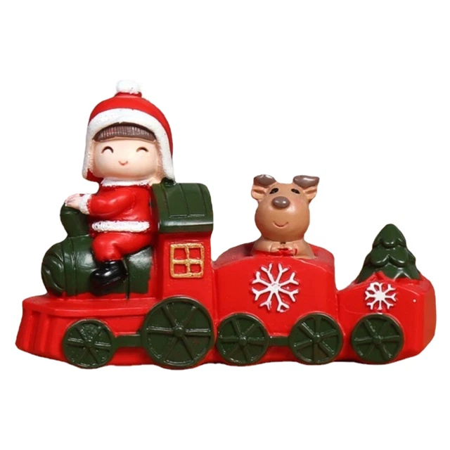 1 pieza Navidad Mesa Miniatura Tren Adorno Navidad Modelo Decoración