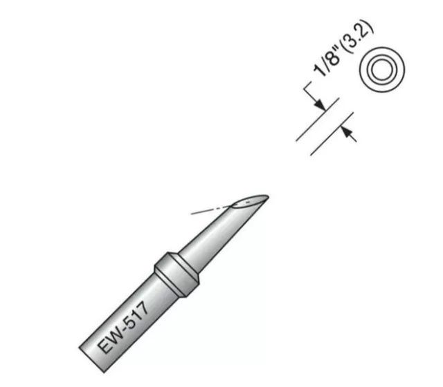 Plato EW-517 Lead-Free Soldering Tip, Bevel, 1/8"