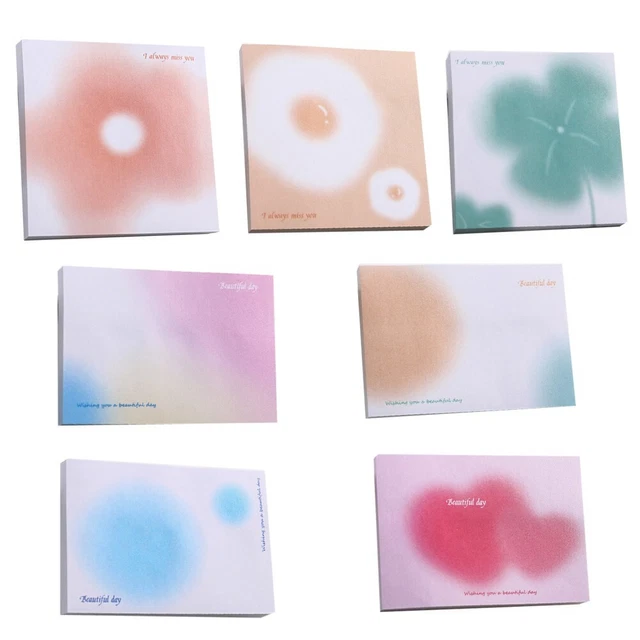 7Pcs Sticky Notes School Supplies Smooth Writing Thick Paper Bright Colors