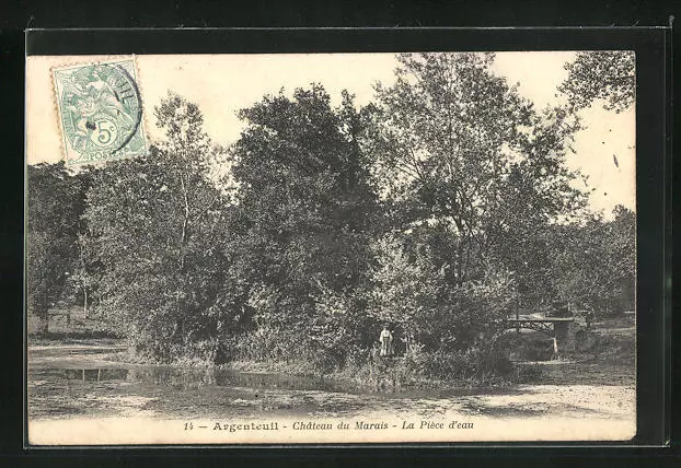 CPA Argenteuil, Chateau du Marais, La Piece d´eau