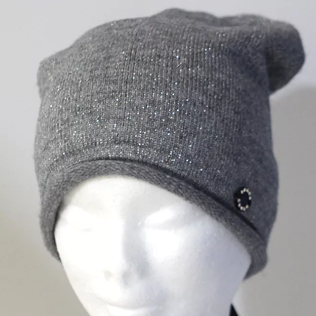 Cappello cuffia donna Basile BS763 grigio lurex