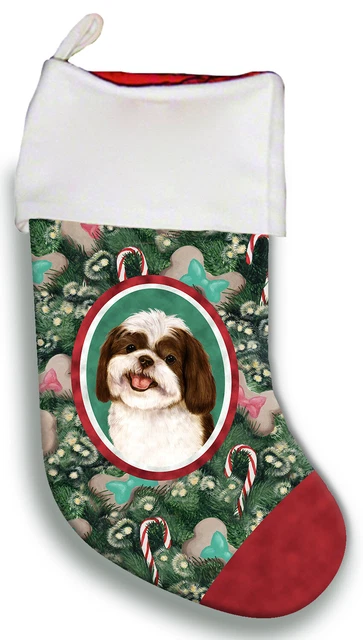 Christmas Stocking - Brown and White Shih Tzu 11175
