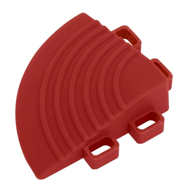 Sealey FT3CR Polypropylen Boden Fliesen Ecken 60 x 60mm Rot - Packung 4