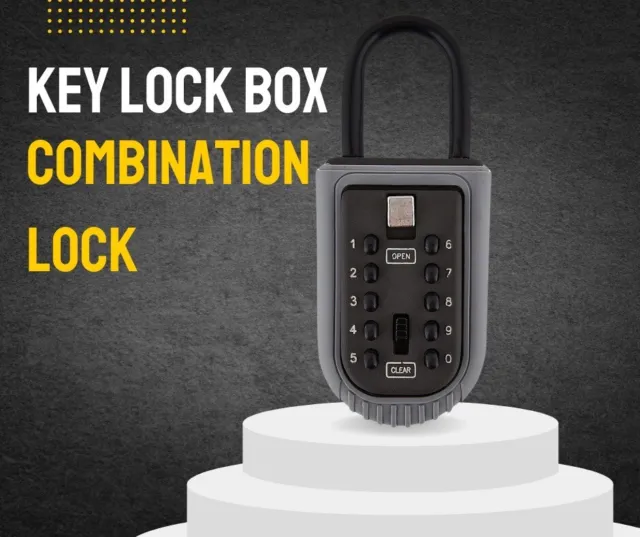 Portable Key Safe Lock Box Storage Combination Padlock Home Outdoor Security