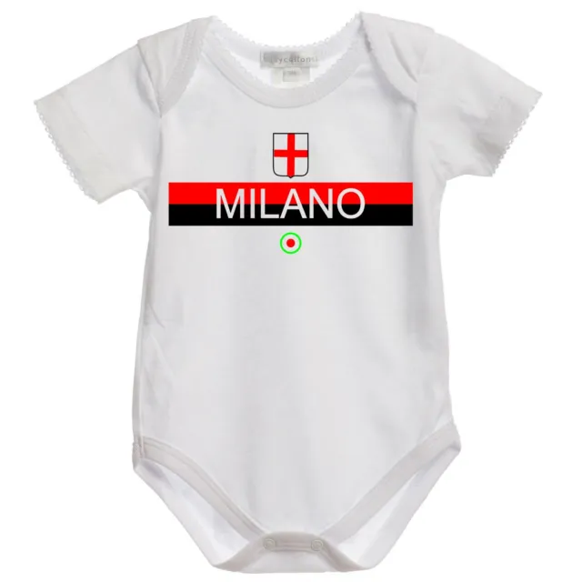 J219 body Bimbo Città di Milano Rossonera Italia Bambino 100% cotone Bimba
