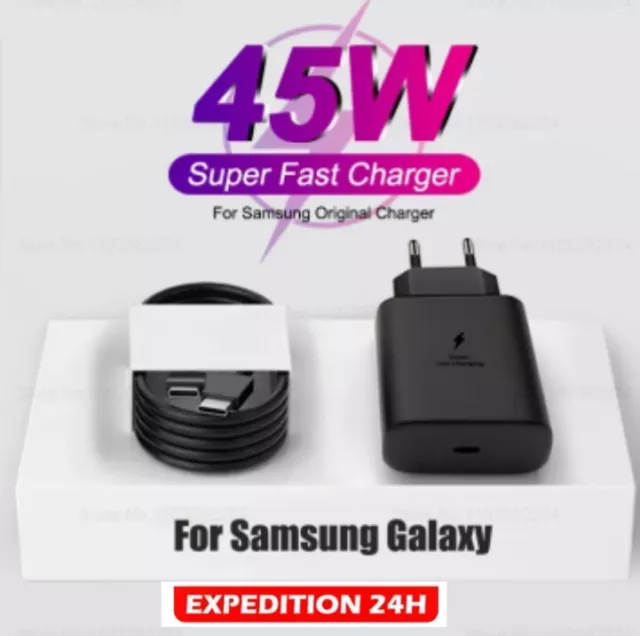 Chargeur Rapide Samsung 45W avec Câble USB C 3M pour Samsung Galaxy S23  Ultra/S23+/S22/S21 FE/S20/A33/A53 5G, Chargeur USB C Rapide Prise USB C  Secteur Type C pour Chargeur Samsung Charge Rapide 