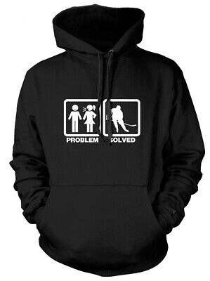 Problem Solved Ice Hockey Mens Funny Unisex Womens Hoodie