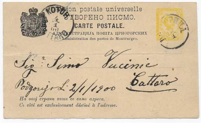 Post card 1900 to Cattaro/Kutor