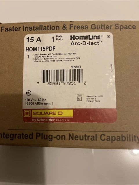 Circuit Breakers Square D HomeLine HOM115PDF  15 Amp