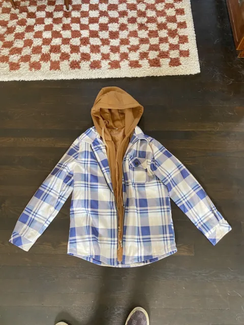 mens large zip up hoodie jacket flannel jacket