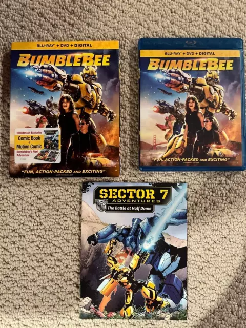 Bumblebee (Transformers) (Blu-ray + DVD + Digital) W/slipcover and comic book,NM