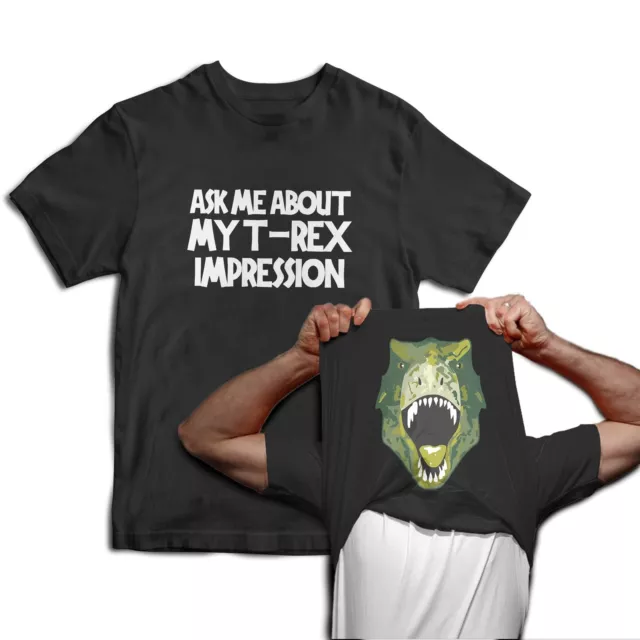 Ask Me About My T-Rex Impression Dinosaur Flip Mens T-Shirt Jurassic Fancy Dress