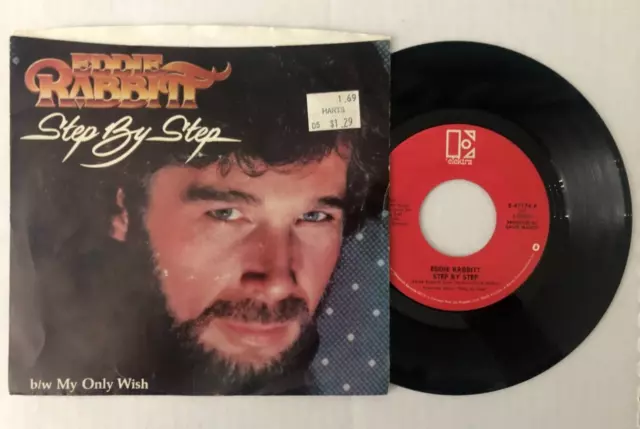 Eddie Rabbitt STEP BY STEP 1981 Elektra 45 rpm single + Picture sleeve VG+/VG