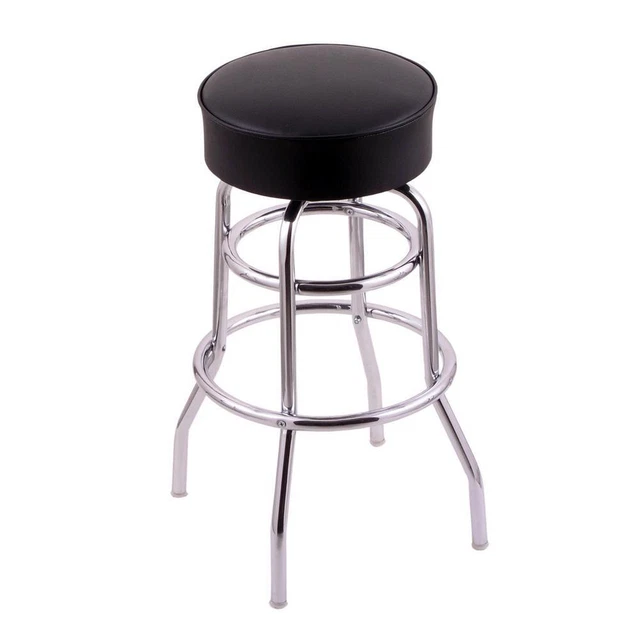 C7C1 Classic Series 30" Bar Stool with Chrome Finish, Black Vinyl Seat, and...