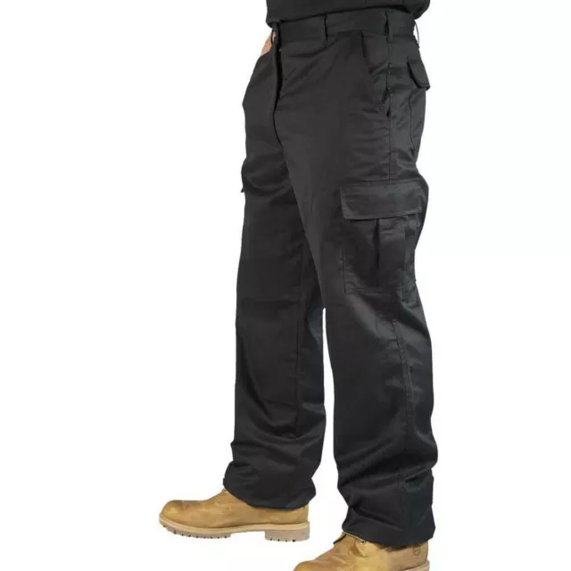 Mens Cargo Combat Work Trousers Size 28 to 52 Black Navy - Machine Washable UK