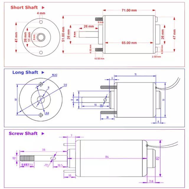 XD-3420 DC 12V/24V 30W Permanent Magnet Motor Variation Shaft 3500RPM 7000RPM 2