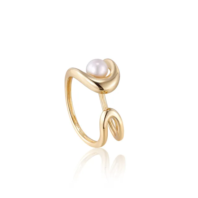 ANIA HAIE CULTURED Freshwater Pearl Sculpted Adjust. Ring Yellow ...