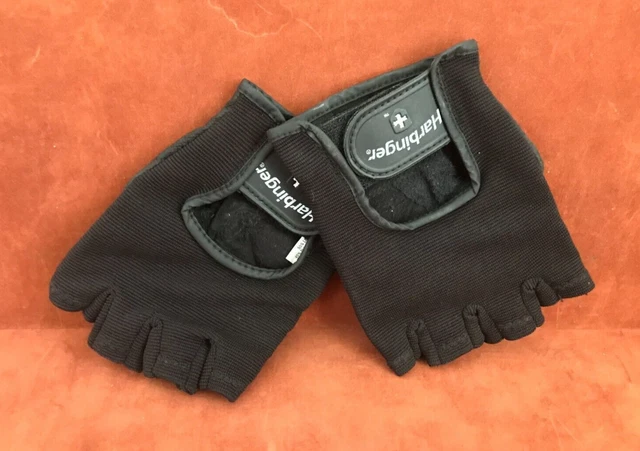 HARBINGER Gym Fitness Weightlifting Black Gloves ~ #155-20 ~ Large ~ NEW! HARBINGER Gym Fitness Weightlifting Black Gloves ~ #155-20 ~ Large ~ NEW!