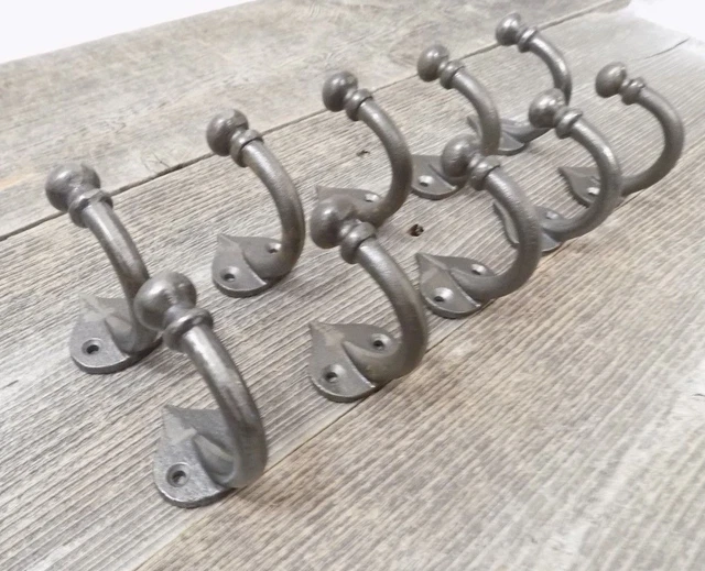 10 Coat Hooks U-Shape U Shape Iron Metal Hat Towel Spade Look Hat Hook Closet