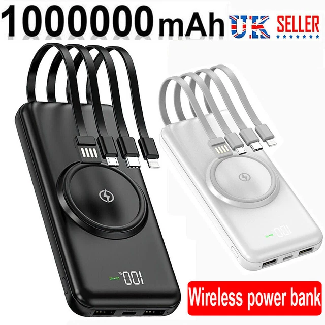 Wireless Charger Portable Power Bank 1000000mAh Fast Charging Magnetic Battery