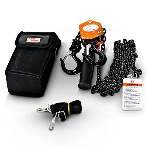 Manual Chain Hoist Come Along 1/4 Ton 550Lbs Capacity 5' Foot Lift 2 Heavy