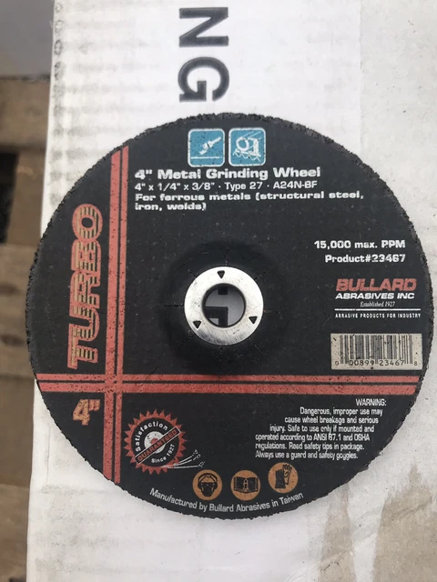 4in Turbo Metal Grinding Wheels Box Of 25