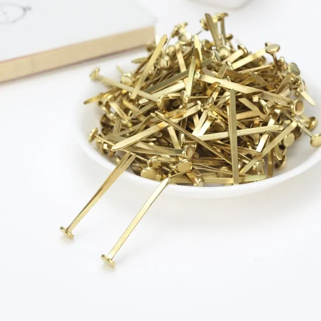 100 Pcs Iron Thumb Tacks Gold Map Pins Diy Double Foot Nail  Office