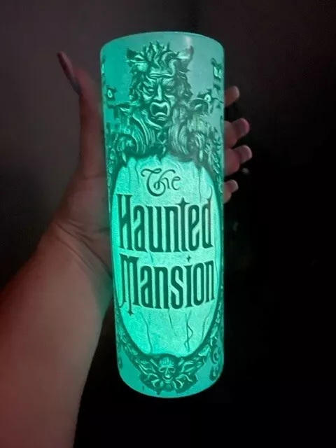 20oz skinny Stainless steel Glow insulated tumbler-Haunted Mansion  inspired