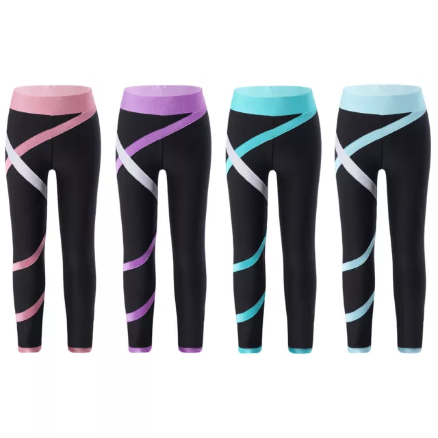 KIDS GIRLS FIGURE Skating Practice Pants Warm Tights Trousers Ice