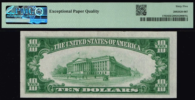 $10 1934A  Silver Certificate. Fr. 1702. BA Block. PMG 65 EPQ. 2