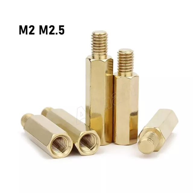 M2 M2.5 Brass Male-Female Hex Spacers Standoff PCB Pillar Studs Screw Connector