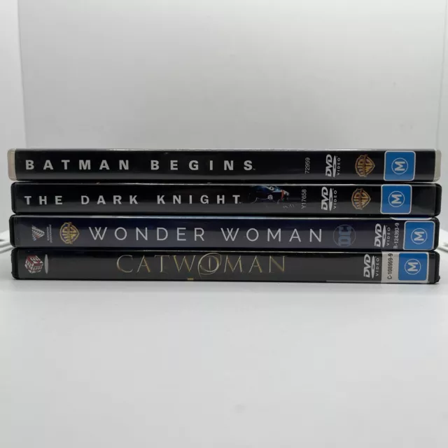 DC DVD Bundle Batman Begins Catwoman Wonder Woman Dark Knight Rises VG Condition