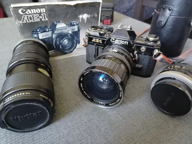 Canon Ae1 Spiegelreflexkamera Analog Inklusive Sigma Objektiveund...