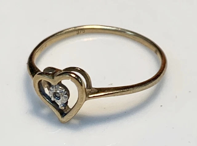 Bague Cœur Or Blanc 18 Carats Avec Diamants - 0.15 Carat - Taille 51 - 1.97g