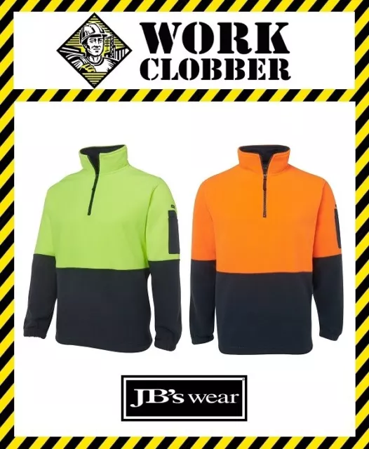 JB's Wear Hi-Vis 1/2 Zip Polar Fleece Jumper 6HVPF NEW WITH TAGS!