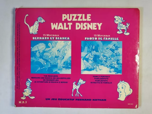 Puzzle vintage 15 pièces Nathan Bernard et Bianca Jeu éducatif pour enfants 2